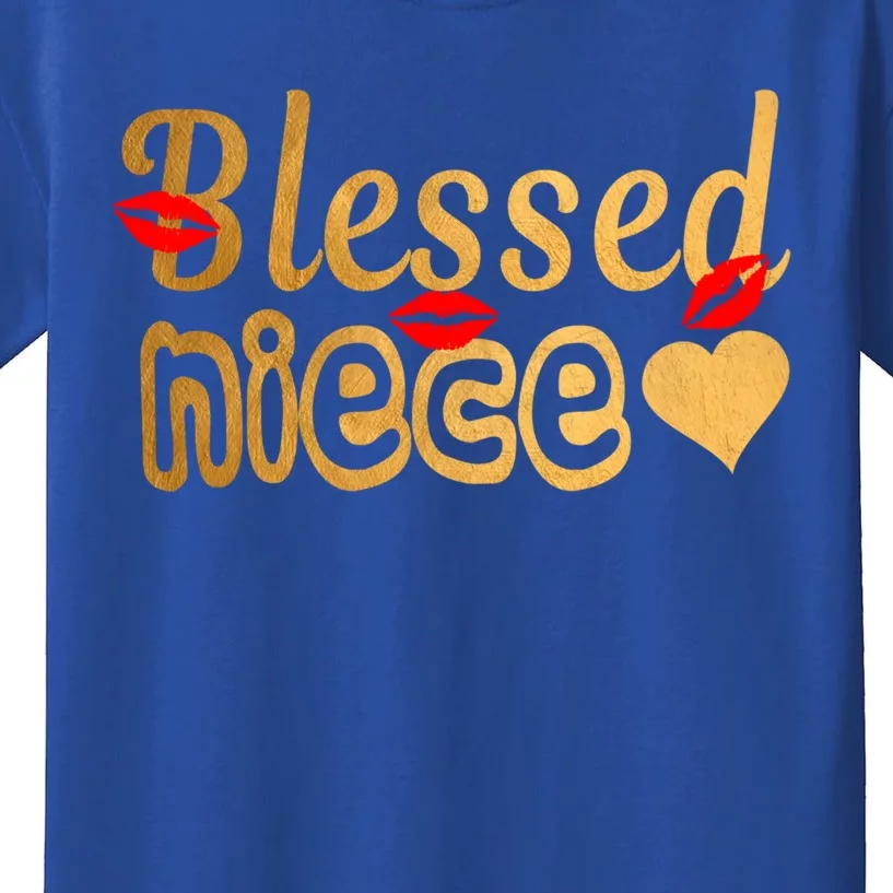 Funny Aunties Blessed Niece Heart Gift Kids T-Shirt