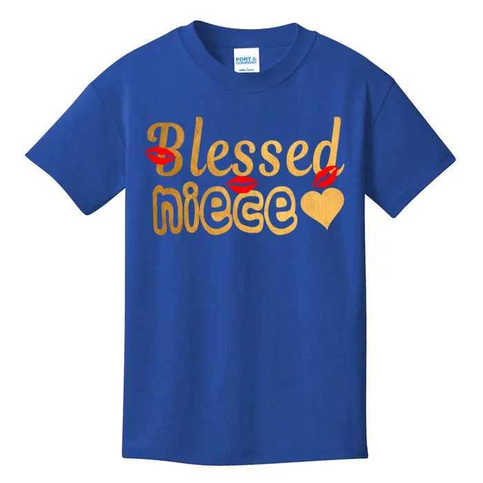 Funny Aunties Blessed Niece Heart Gift Kids T-Shirt