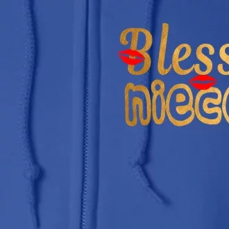 Funny Aunties Blessed Niece Heart Gift Full Zip Hoodie