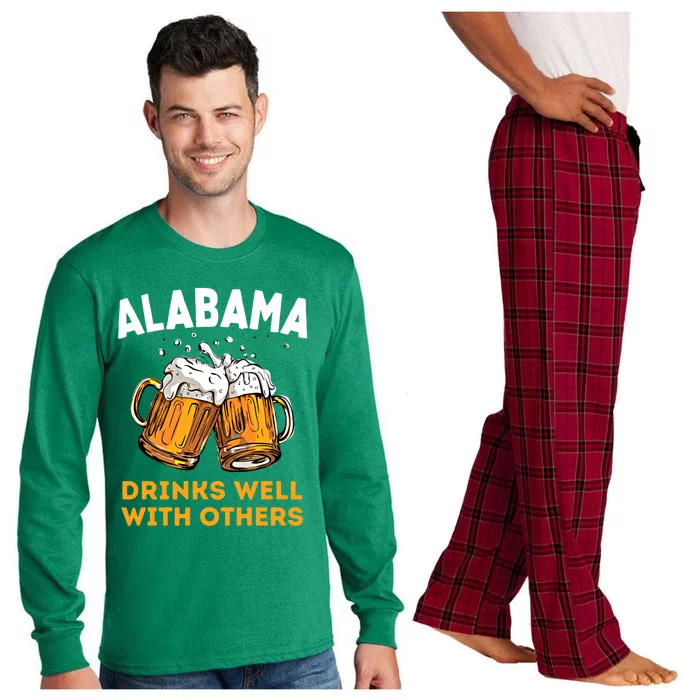 Funny Alabama Beer Ing S Well With Others Gift Long Sleeve Pajama Set