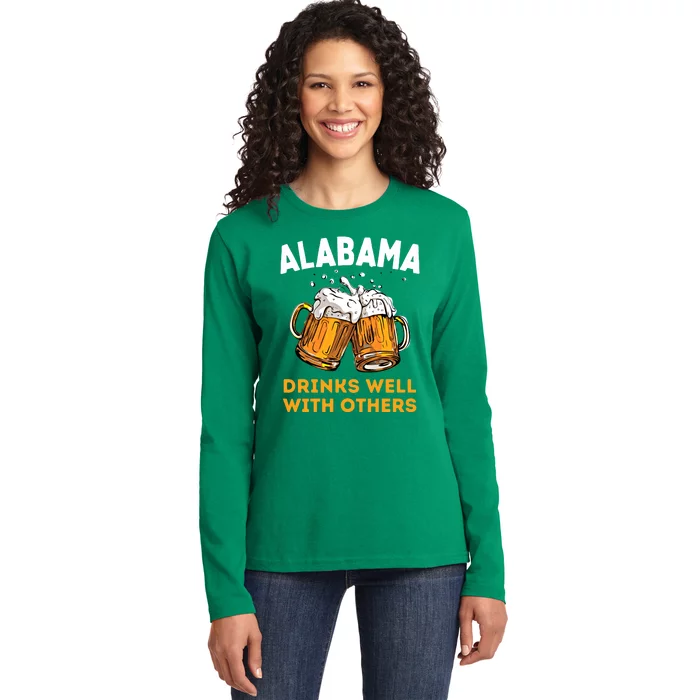 Funny Alabama Beer Ing S Well With Others Gift Ladies Long Sleeve Shirt