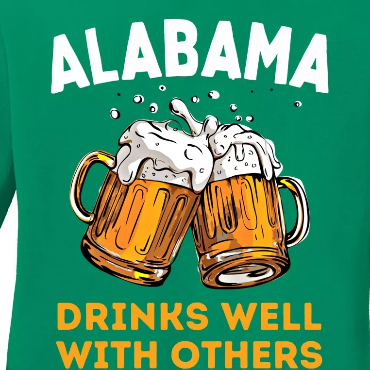 Funny Alabama Beer Ing S Well With Others Gift Ladies Long Sleeve Shirt