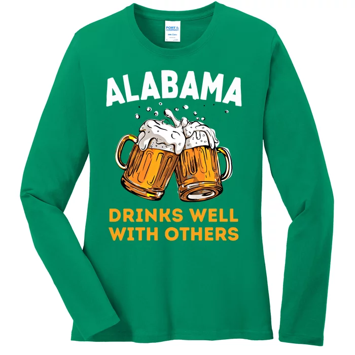 Funny Alabama Beer Ing S Well With Others Gift Ladies Long Sleeve Shirt