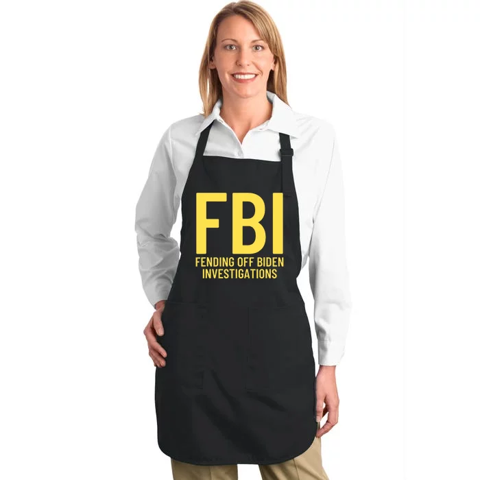 Funny Anti Biden Fbi Fending Off Biden Investigations Full-Length Apron With Pocket