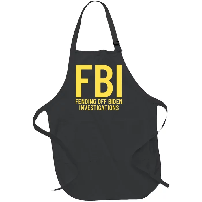 Funny Anti Biden Fbi Fending Off Biden Investigations Full-Length Apron With Pocket