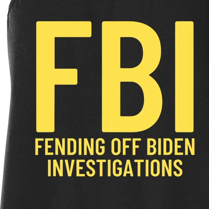 Funny Anti Biden Fbi Fending Off Biden Investigations Women's Racerback Tank