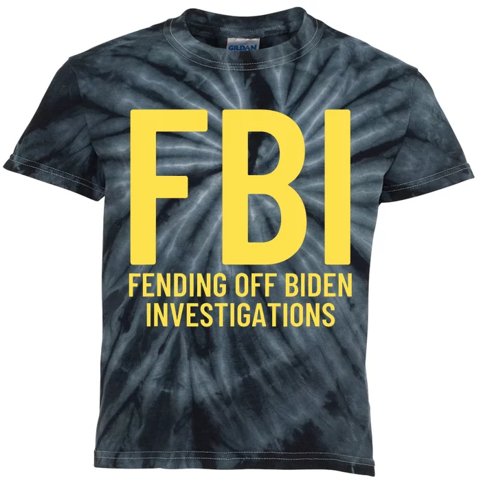 Funny Anti Biden Fbi Fending Off Biden Investigations Kids Tie-Dye T-Shirt