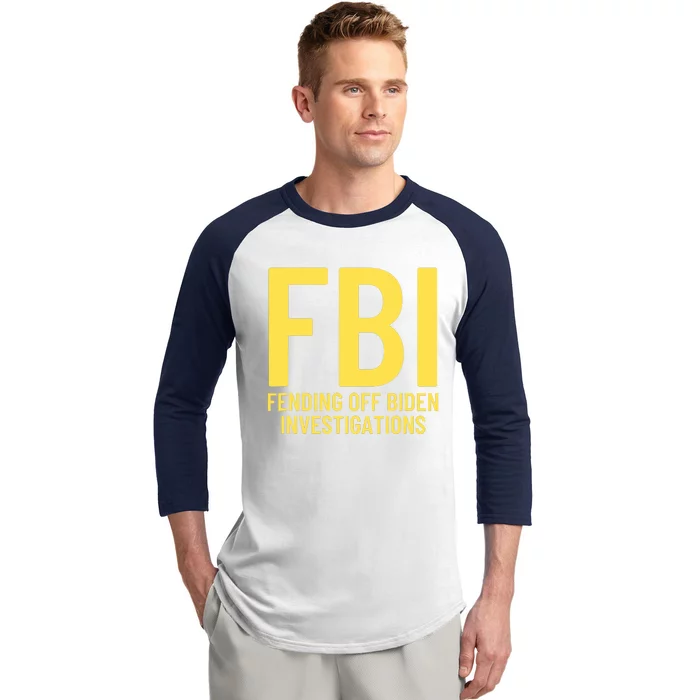 Funny Anti Biden Fbi Fending Off Biden Investigations Baseball Sleeve Shirt