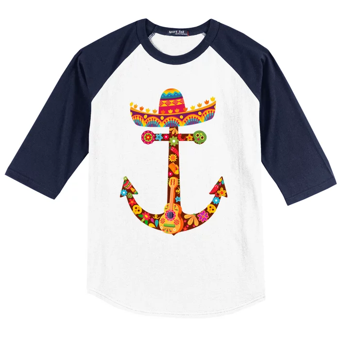 Funny Anchor Boating Sailing Cinco De Mayo Baseball Sleeve Shirt