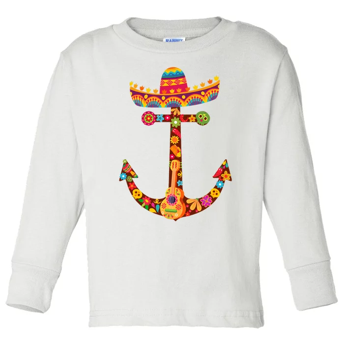 Funny Anchor Boating Sailing Cinco De Mayo Toddler Long Sleeve Shirt