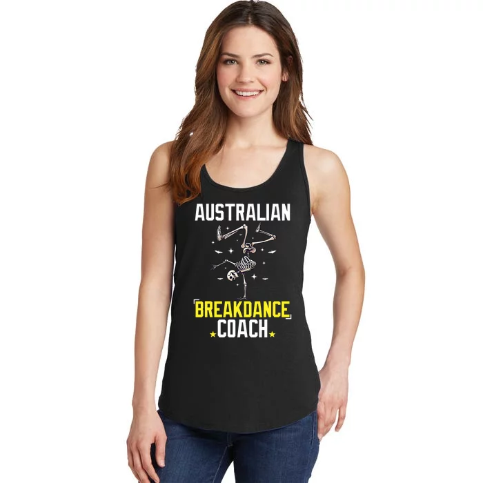 Funny Australian Breakdance Coach Skeleton Halloween Costume Ladies Essential Tank