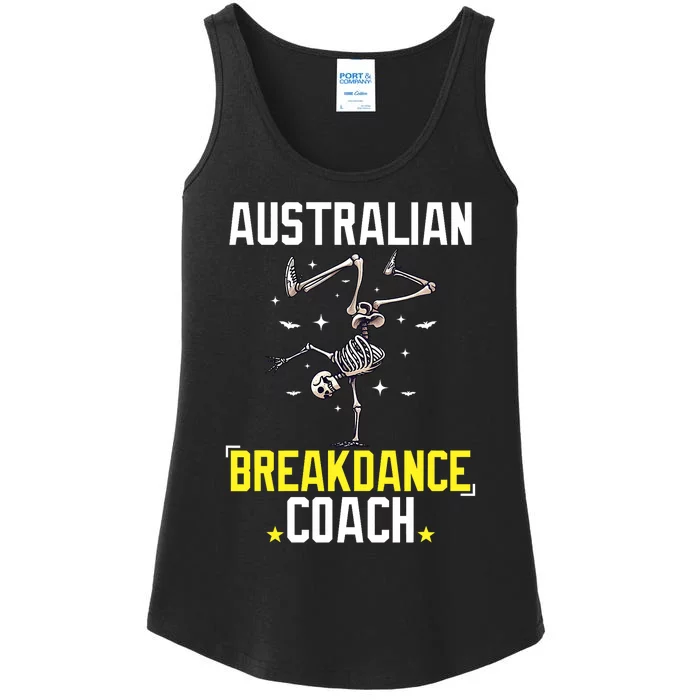 Funny Australian Breakdance Coach Skeleton Halloween Costume Ladies Essential Tank