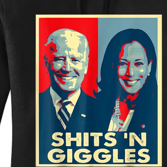 Funny Anti Biden Harris Shits 'N Giggles Political Women's Pullover Hoodie