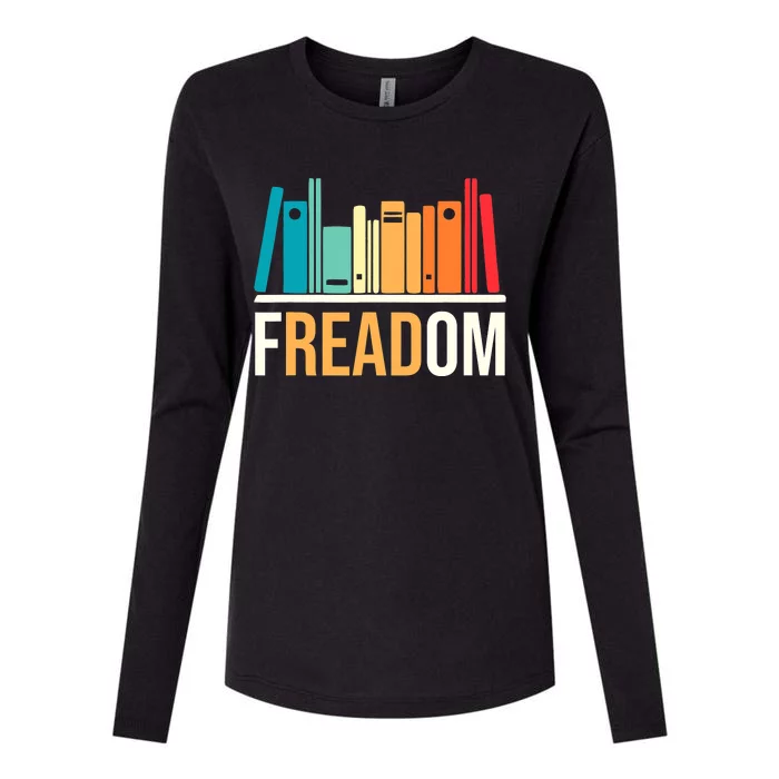 Freadom Anti Ban Books Freedom To Read Book Lover Reading Womens Cotton Relaxed Long Sleeve T-Shirt