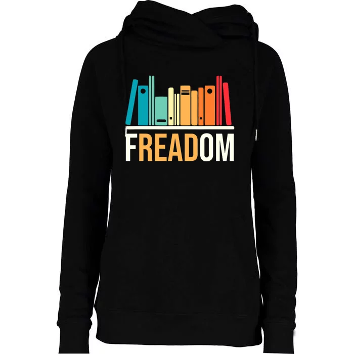 Freadom Anti Ban Books Freedom To Read Book Lover Reading Womens Funnel Neck Pullover Hood