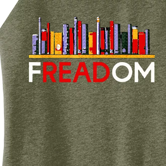 Freadom Anti Ban Books Freedom To Read Women’s Perfect Tri Rocker Tank