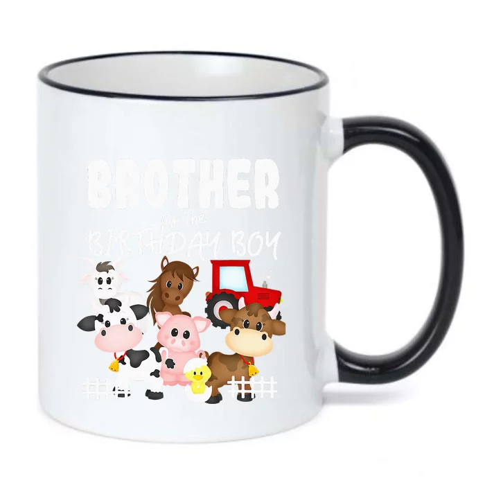 Farm Animals Barnyard Farm House Brother Of The Birthday Boy Black Color Changing Mug