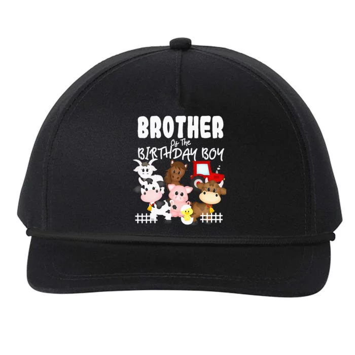 Farm Animals Barnyard Farm House Brother Of The Birthday Boy Snapback Five-Panel Rope Hat