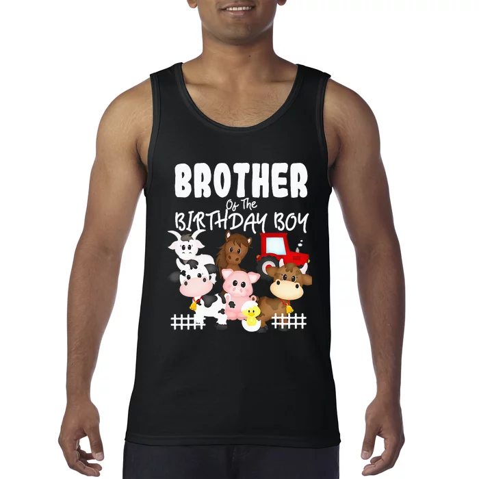 Farm Animals Barnyard Farm House Brother Of The Birthday Boy Tank Top