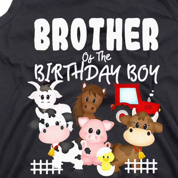 Farm Animals Barnyard Farm House Brother Of The Birthday Boy Tank Top