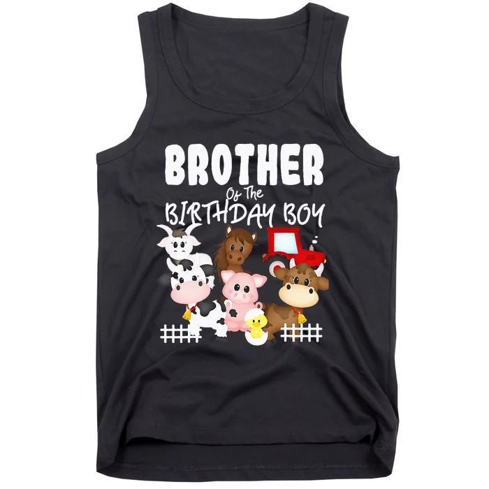 Farm Animals Barnyard Farm House Brother Of The Birthday Boy Tank Top