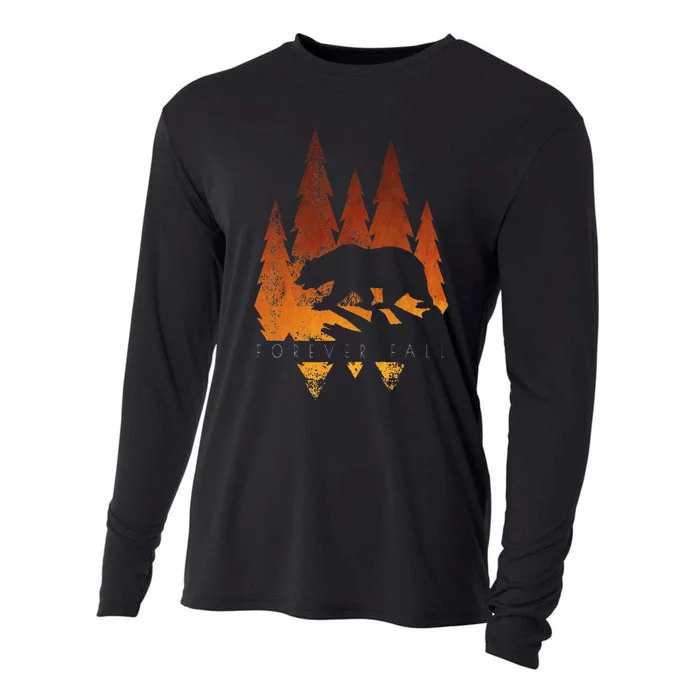 Fall Autumn Bear In Trees Fall Color Stylish Cooling Performance Long Sleeve Crew