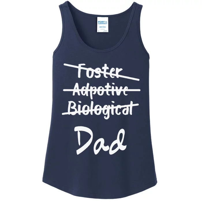 Foster Adoptive Biological Dad Adoption Fathers Day Papa Ladies Essential Tank