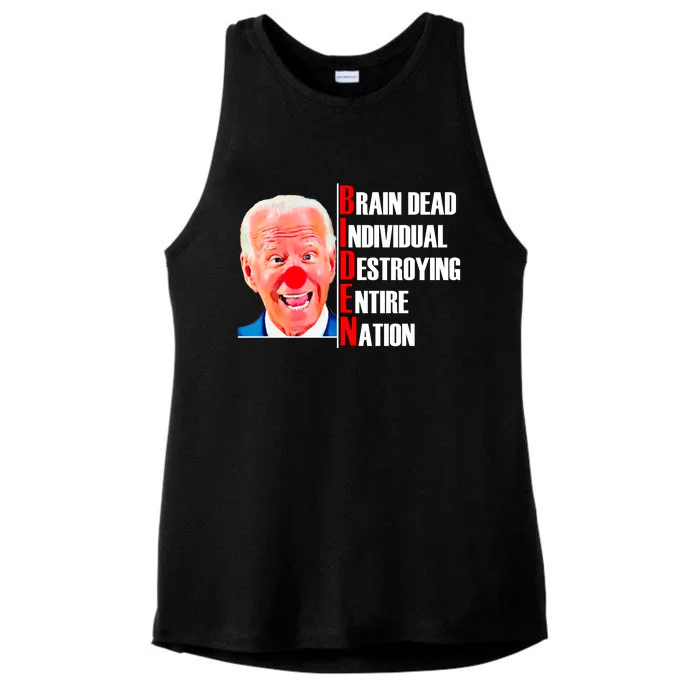 Funny Anti Biden Ladies Tri-Blend Wicking Tank