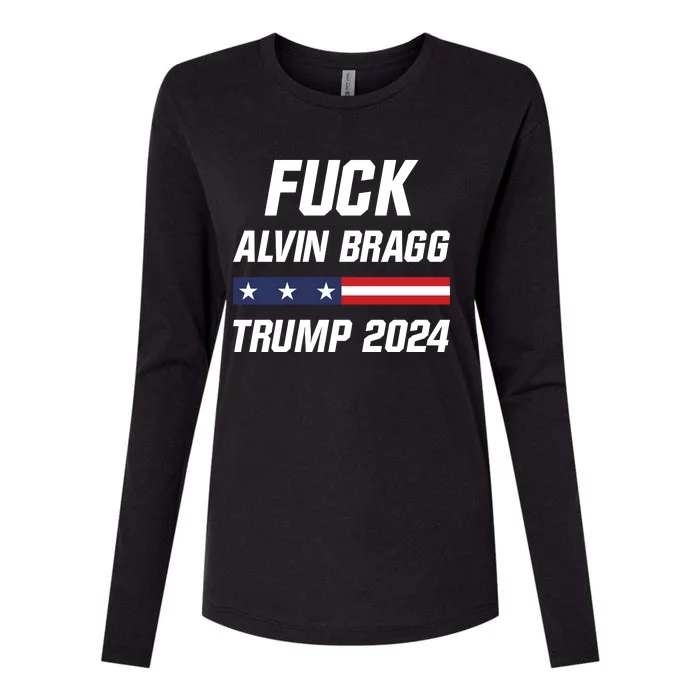 Fuck Alvin Bragg I Stand With Trump Free Trump Indictment Support Donald Trump Womens Cotton Relaxed Long Sleeve T-Shirt