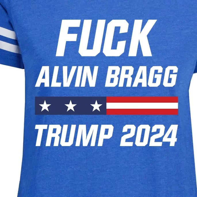 Fuck Alvin Bragg I Stand With Trump Free Trump Indictment Support Donald Trump Enza Ladies Jersey Football T-Shirt