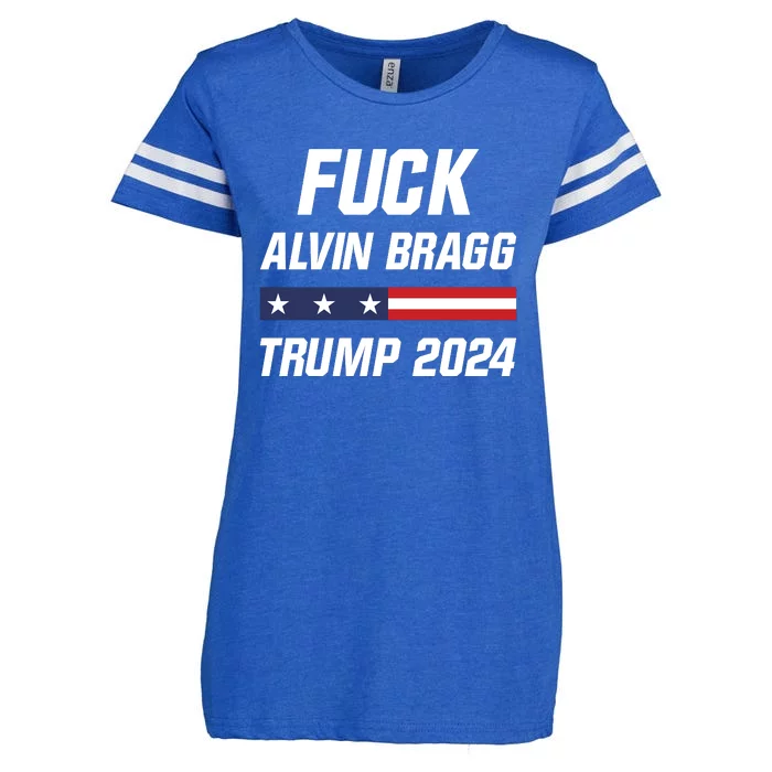 Fuck Alvin Bragg I Stand With Trump Free Trump Indictment Support Donald Trump Enza Ladies Jersey Football T-Shirt