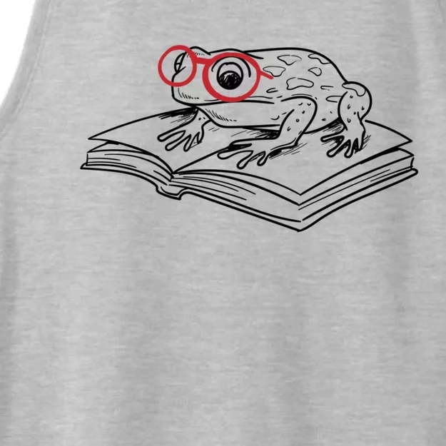 Frogs And Books Reading Literature Cute Gift Ladies Tri-Blend Wicking Tank