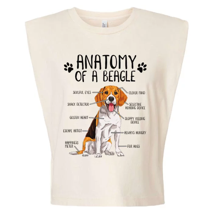 Funny Anatomy Beagle Dog Owner Pet Lover Garment-Dyed Women's Muscle Tee