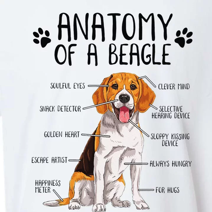 Funny Anatomy Beagle Dog Owner Pet Lover Sueded Cloud Jersey T-Shirt