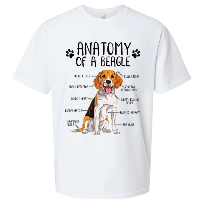 Funny Anatomy Beagle Dog Owner Pet Lover Sueded Cloud Jersey T-Shirt