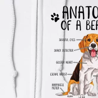 Funny Anatomy Beagle Dog Owner Pet Lover Full Zip Hoodie