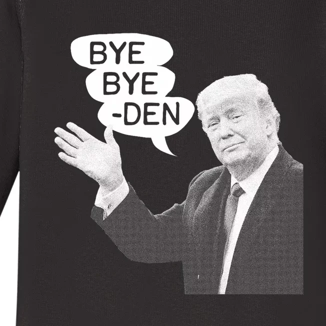 Funny Anti Biden Drops Out Of 2024 Election Race Bye Bye Den Baby Long Sleeve Bodysuit