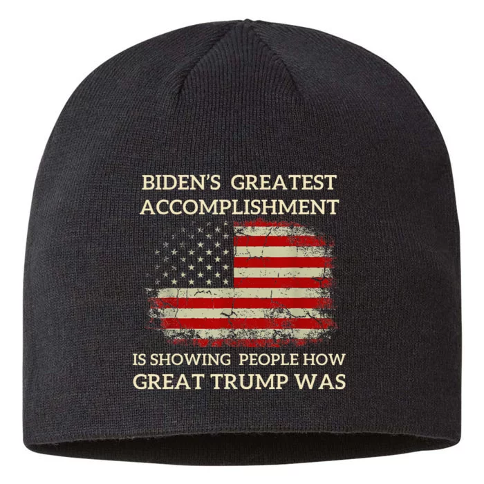 Funny Anti Biden Bidens Greatest Accomplishment 8 1/2in Sustainable Knit Beanie