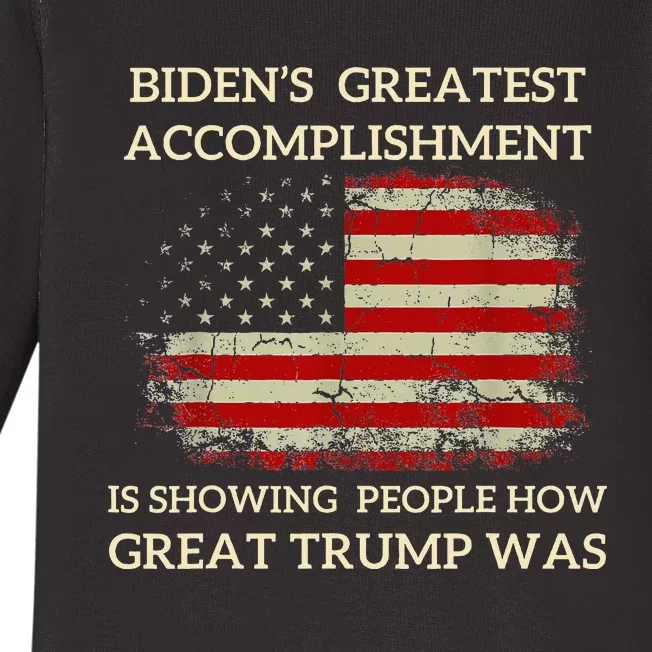 Funny Anti Biden Bidens Greatest Accomplishment Baby Long Sleeve Bodysuit