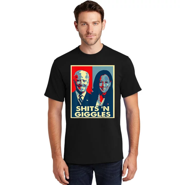 Funny Anti Biden Harris Shits N Giggles Political Tall T-Shirt