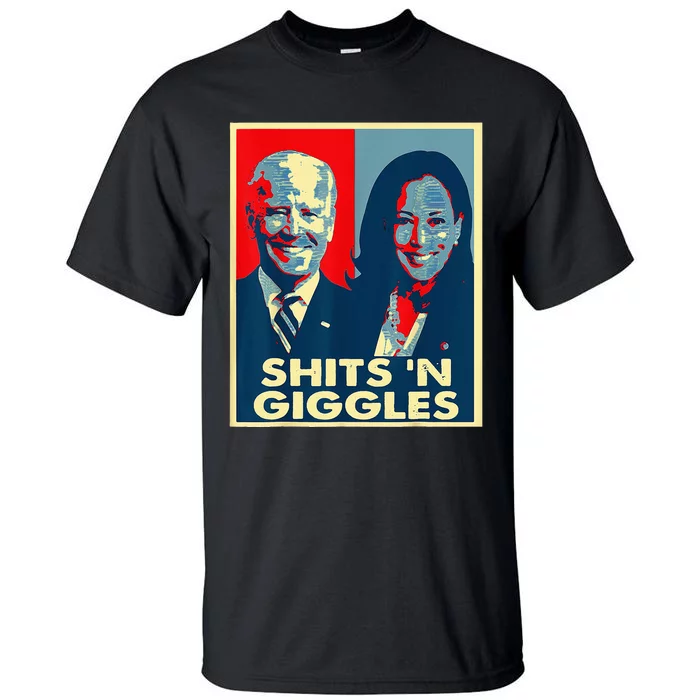 Funny Anti Biden Harris Shits N Giggles Political Tall T-Shirt