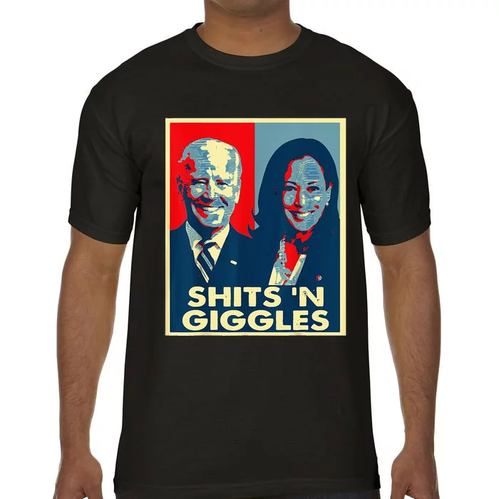 Funny Anti Biden Harris Shits N Giggles Political Comfort Colors T-Shirt