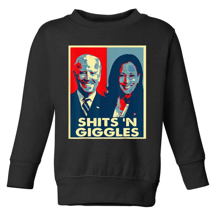 Funny Anti Biden Harris Shits N Giggles Political Toddler Sweatshirt