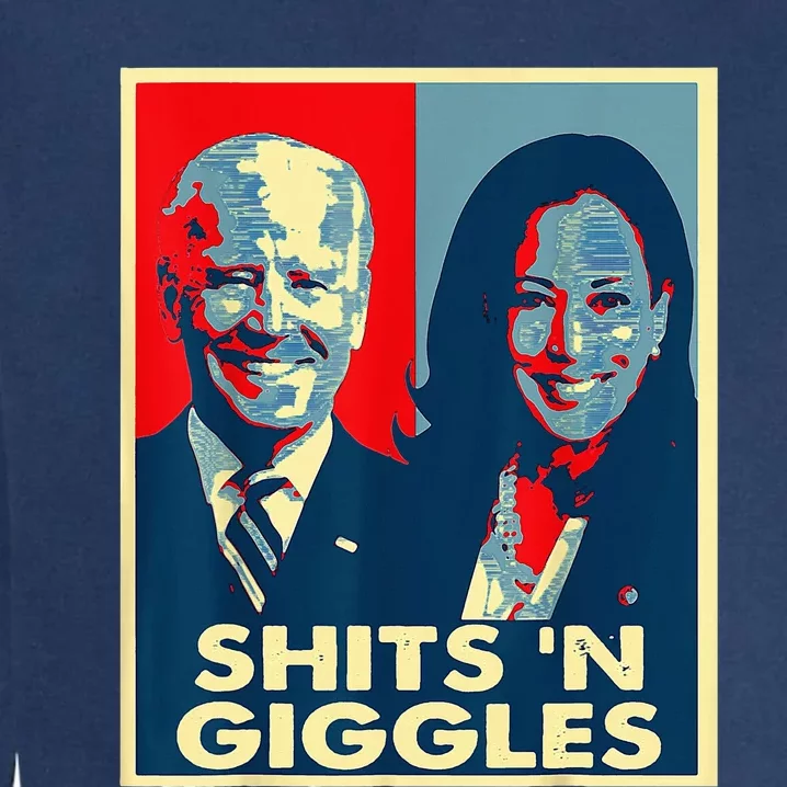 Funny Anti Biden Harris Shits N Giggles Political Garment-Dyed Sweatshirt