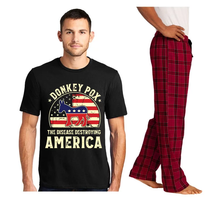 Funny Anti Biden Donkey Pox The Disease Destroying America Pajama Set