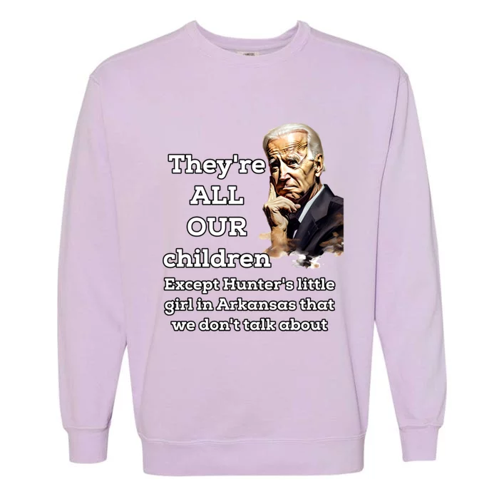 Funny Anti Biden Bicycle Brandon Bike Crash Trump 2024 Cute Gift Garment-Dyed Sweatshirt