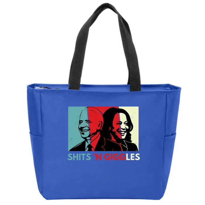 Funny Anti Biden Harris Shits N Giggles Political Gift Great Gift Zip Tote Bag