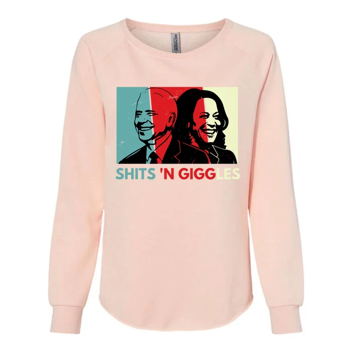 Funny Anti Biden Harris Shits N Giggles Political Gift Great Gift Womens California Wash Sweatshirt