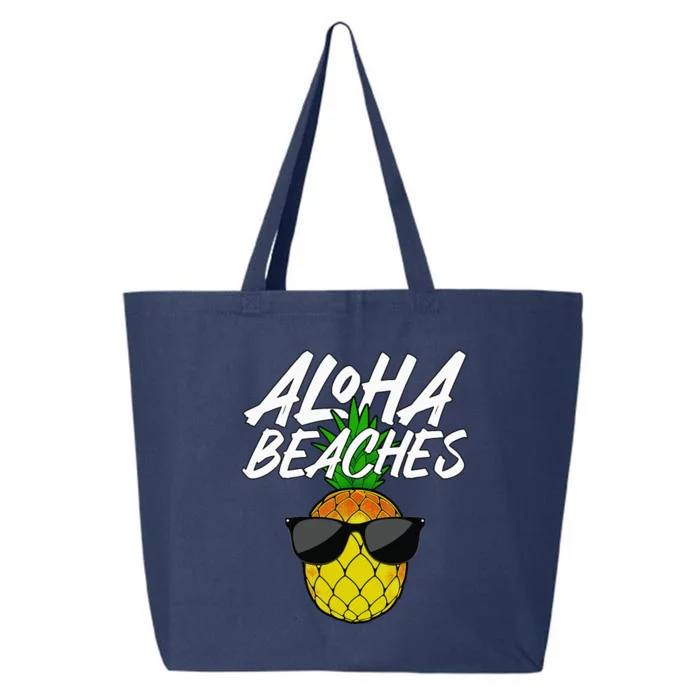 Funny Aloha Beaches Designs For Men Women Pineapple Hawaiian 25L Jumbo Tote