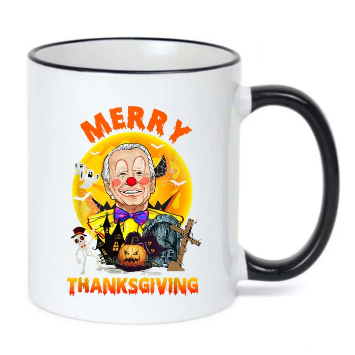 Funny Anti Biden Merry Thanksgiving Confused Halloween Black Color Changing Mug